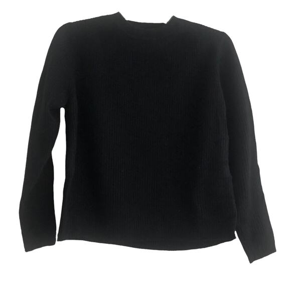 Club Monaco Designer Crewneck Mohair Black Sweater Ribbed Rib knit Medium - Picture 1 of 13